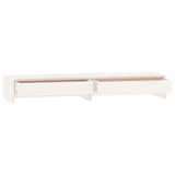 Monitor Stand White 100x27x15 cm Solid Wood Pine - Rear View