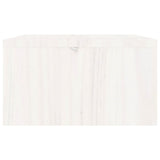 Monitor Stand White 100x27x15 cm Solid Wood Pine - Close-Up Angle