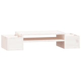 Monitor Stand White 70x27.5x15 cm Solid Wood Pine - Front View