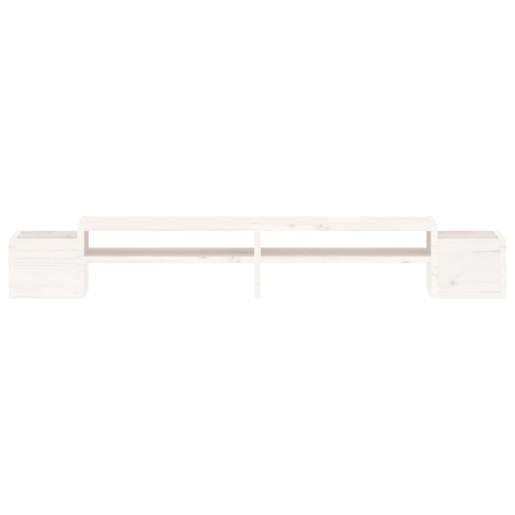 Monitor Stand White 100x27.5x15 cm Solid Wood Pine