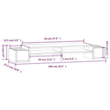 Monitor Stand White 100x27.5x15 cm Solid Wood Pine