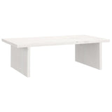 Monitor Stand White 50x27x15 cm Solid Wood Pine - Front View