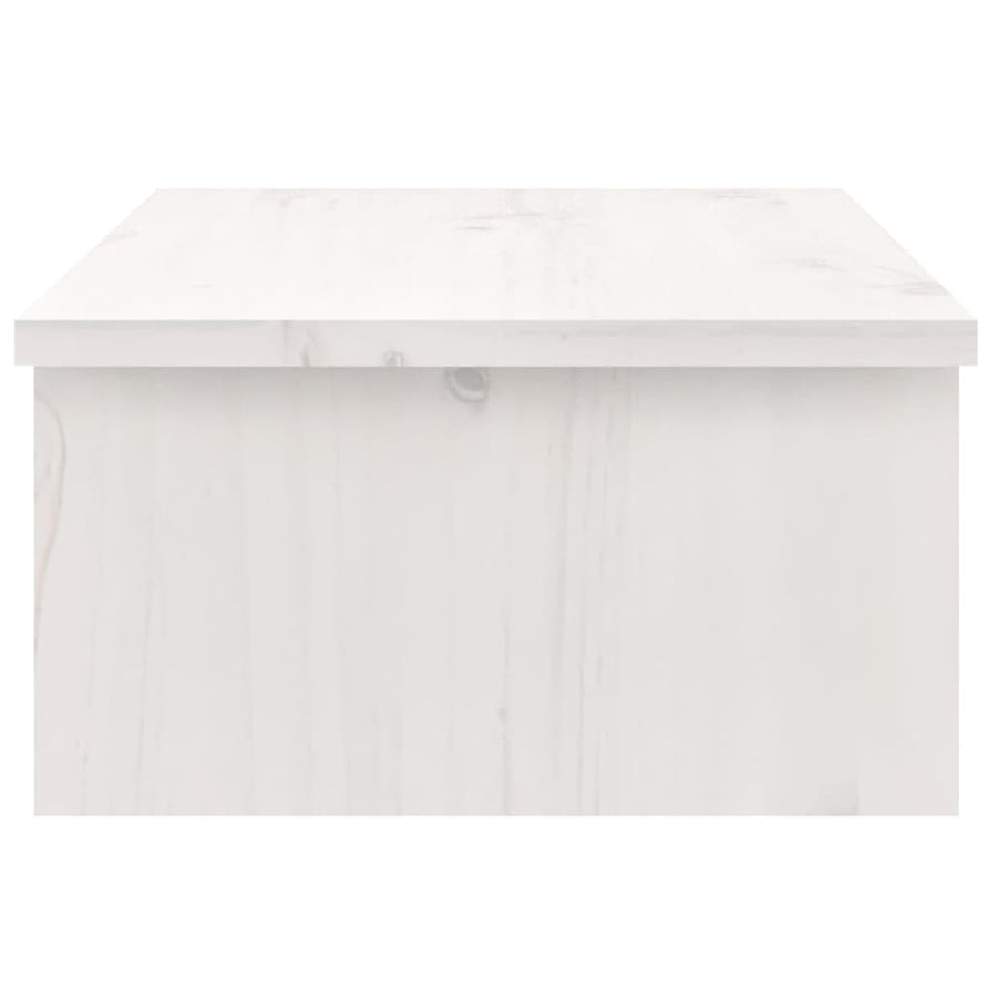 Monitor Stand White 50x27x15 cm Solid Wood Pine