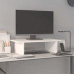 Monitor Stand White 50x27x15 cm Solid Wood Pine