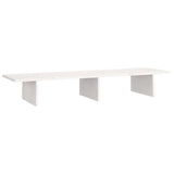 Monitor Stand White 100x27x15 cm Solid Wood Pine - Front View