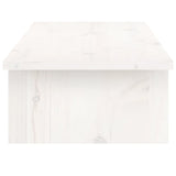 Monitor Stand White 100x27x15 cm Solid Wood Pine - Rear View