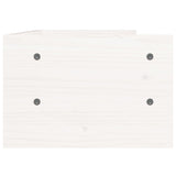 Monitor Stand White 50x24x16 cm Solid Wood Pine - Rear View