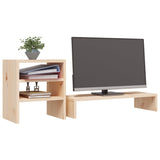 Monitor Stand 81x20x30 cm Solid Wood Pine - 45-Degree Angle