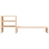 Monitor Stand 81x20x30 cm Solid Wood Pine - Close-Up Angle
