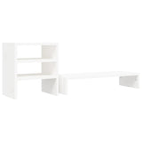 Monitor Stand White 81x20x30 cm Solid Wood Pine - Rear View