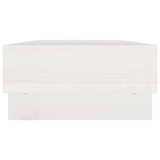Monitor Stand White 60x27x14 cm Solid Wood Pine - Rear View