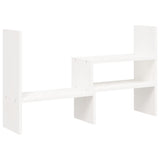 Monitor Stand White (39-72)x17x43 cm Solid Wood Pine - Front View