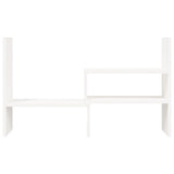 Monitor Stand White (39-72)x17x43 cm Solid Wood Pine