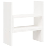 Monitor Stand White (39-72)x17x43 cm Solid Wood Pine - Close-Up Angle