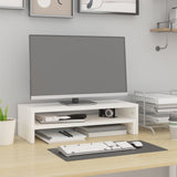 Monitor Stand White (52-101)x22x14 cm Solid Wood Pine - Side View