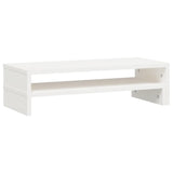 Monitor Stand White (52-101)x22x14 cm Solid Wood Pine - Close-Up Angle