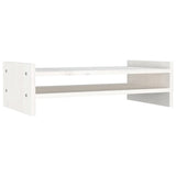 Monitor Stand White 50x27x15 cm Solid Wood Pine - Front View