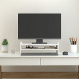 Monitor Stand White 50x27x15 cm Solid Wood Pine - Side View