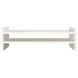 Monitor Stand White 50x27x15 cm Solid Wood Pine - 45-Degree Angle