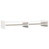 Monitor Stand White 100x27x15 cm Solid Wood Pine - Front View