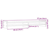 Monitor Stand White 100x27x15 cm Solid Wood Pine - Low Angle