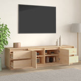 TV Cabinet 176x37x47.5 cm Solid Wood Pine - Side View