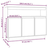 Sideboard 104.5x34x80 cm Solid Wood Pine - Extra Image