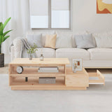 Coffee Table 120x50x40.5 cm Solid Wood Pine - Side View
