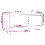 Coffee Table 80x50x35 cm Solid Wood Pine - Extra Image