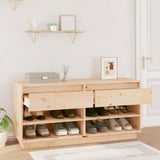 Shoe Cabinet 110x34x52 cm Solid Wood Pine - Side View