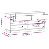 Shoe Cabinet 110x34x52 cm Solid Wood Pine - Extra Image
