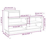 Shoe Cabinet 110x34x61 cm Solid Wood Pine - Extra Image