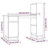 Desk 110x53x117 cm Solid Wood Pine - Extra Image