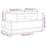 Coffee Table 80x55x40.5 cm Solid Wood Pine - Low Angle