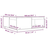 Coffee Table 100x101x40.5 cm Solid Wood Pine