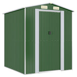 Garden Shed Green 192x191x223 cm Galvanised Steel - Front View