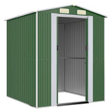Garden Shed Green 192x191x223 cm Galvanised Steel - Side View