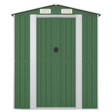 Garden Shed Green 192x191x223 cm Galvanised Steel - Top-Down View