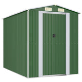 Garden Shed Green 192x274x223 cm Galvanised Steel - Front View