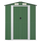 Garden Shed Green 192x357x223 cm Galvanised Steel - Top-Down View