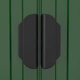 Garden Shed Green 192x357x223 cm Galvanised Steel - Close-Up Angle