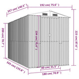 Garden Shed Green 192x357x223 cm Galvanised Steel - Low Angle