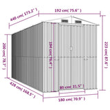 Garden Shed Green 192x440x223 cm Galvanised Steel - Low Angle