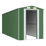 Garden Shed Green 192x523x223 cm Galvanised Steel - Side View