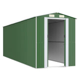 Garden Shed Green 192x606x223 cm Galvanised Steel - Side View