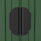 Garden Shed Green 192x606x223 cm Galvanised Steel - Close-Up Angle