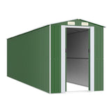 Garden Shed Green 192x689x223 cm Galvanised Steel - Side View
