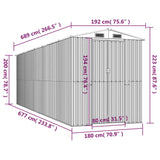 Garden Shed Green 192x689x223 cm Galvanised Steel - Low Angle