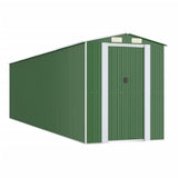 Garden Shed Green 192x772x223 cm Galvanised Steel - Front View