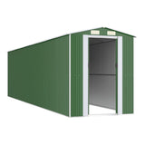 Garden Shed Green 192x772x223 cm Galvanised Steel - Side View